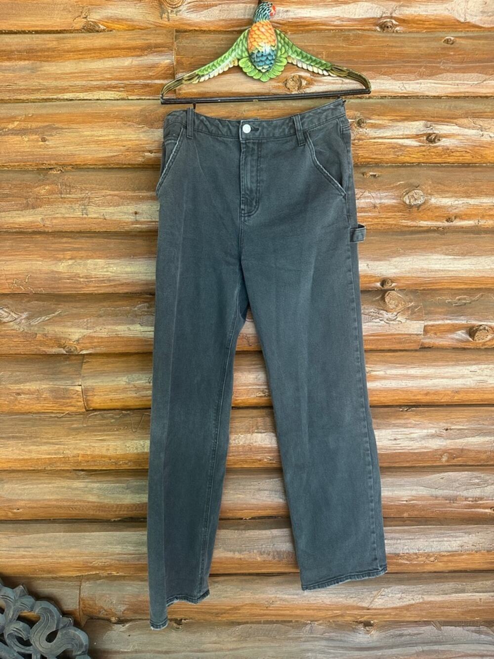 AFRM Women's Wide Leg Jeans in Washed Black